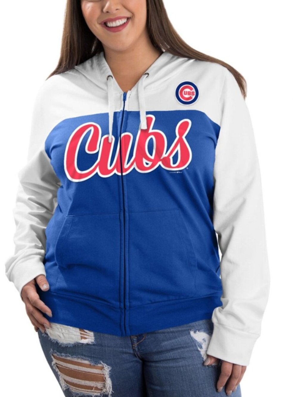 CUBS ZIP UP WOMENS HOODIE SIZE 2X